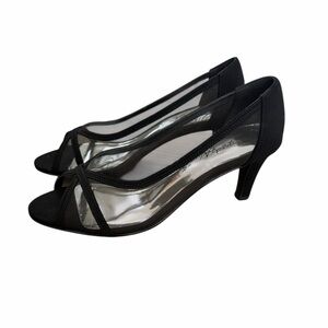 Easy Street Black Mesh Peep-Toe heels